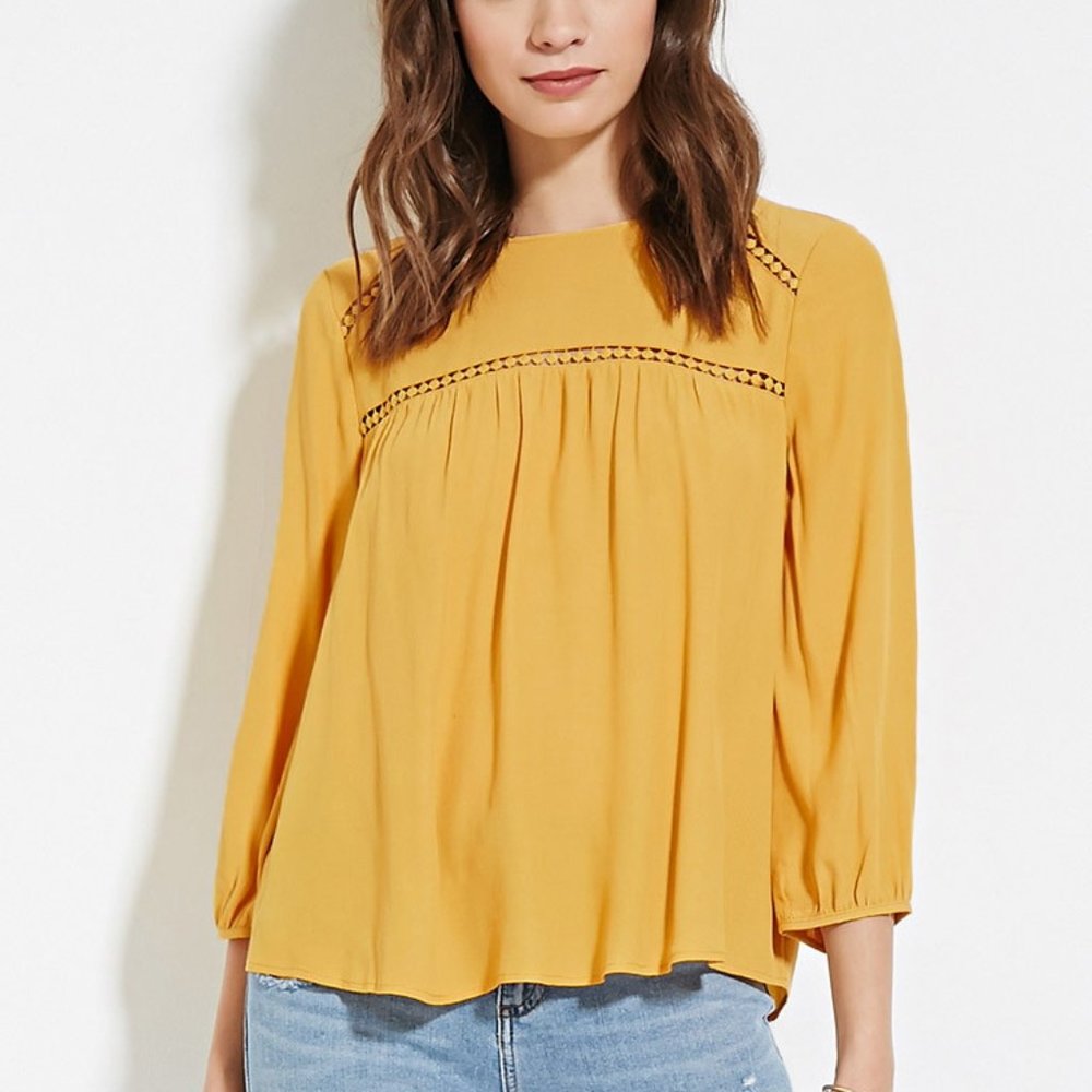 Mustard Blouse, Cute Cutouts